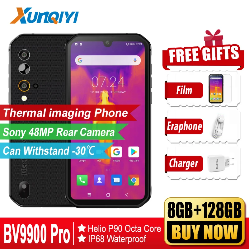 Усиленный смартфон Blackview BV9900 Pro термокамера мобильный телефон Helio P90 восемь ядер 8