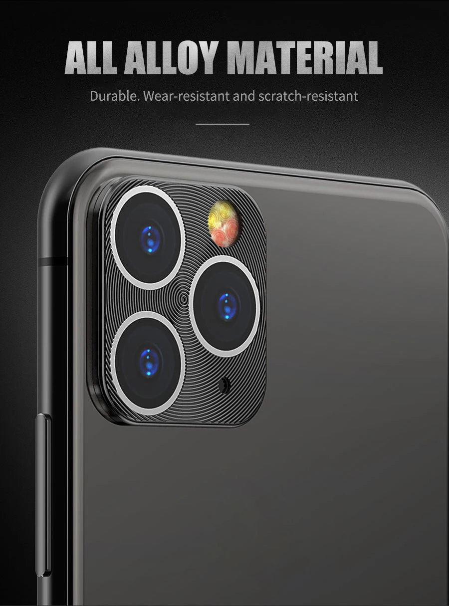 Защитное кольцо для объектива камеры из закаленного стекла и металлического