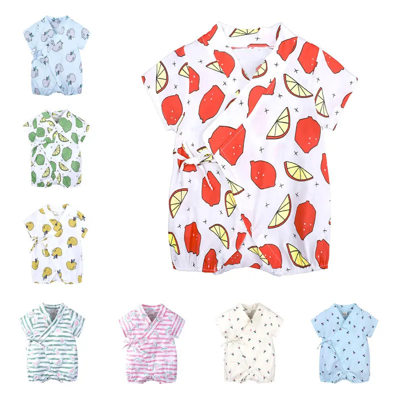 Кимоно с мультяшными фруктами для новорожденных девочек комбинезон младенцев
