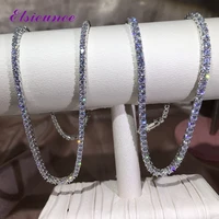 elsieunee classic real silver 925 jewelry chains tennis necklaces for women simulated moissanite diamonds fine jewelry wholesale
