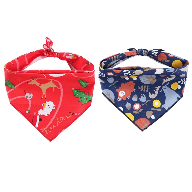 

Бандана для собак, для маленьких и больших собак, нагрудники собака шарф, моющаяся, уютная, хлопковый с лосем, с принтом, для щенков, кошек, ро...