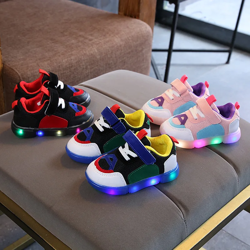 2022 Illuminated Children's Sneakers LED Lights Boys and Girls Casual Shoes Sports Shoes Luminous Shoes Student Led Light Shoes enlarge