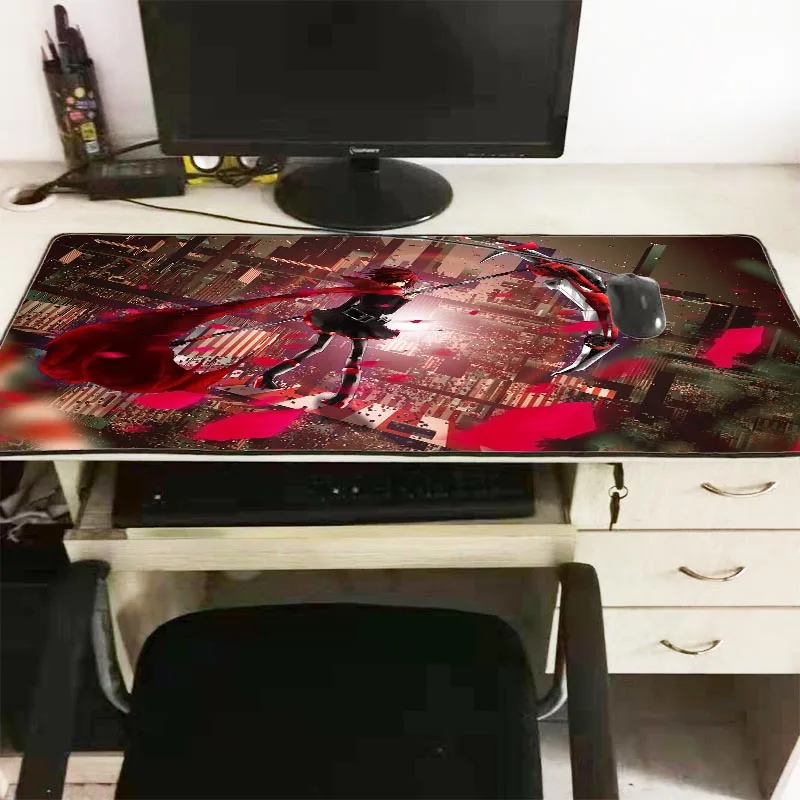 XGZ RWBY Ruby Rose аниме большой коврик для мыши запирающийся край игровой коврик для мыши геймер игровой коврик для мыши и клавиатура стол Ma для CSGO DOTA