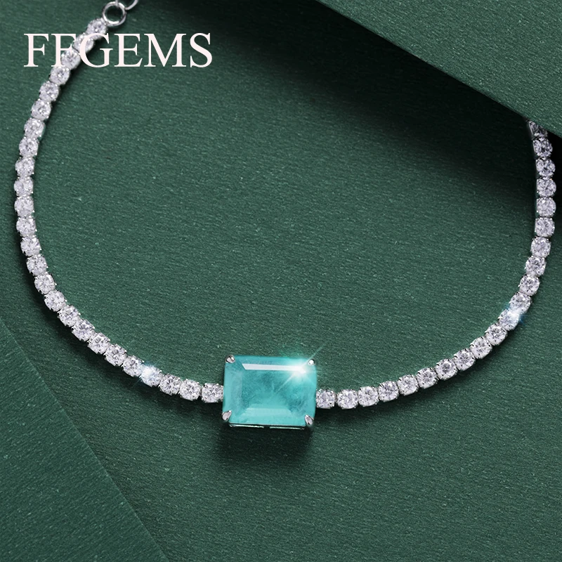 FFGEMS Paraiba Турмалин Изумрудный драгоценный камень бриллианты браслет