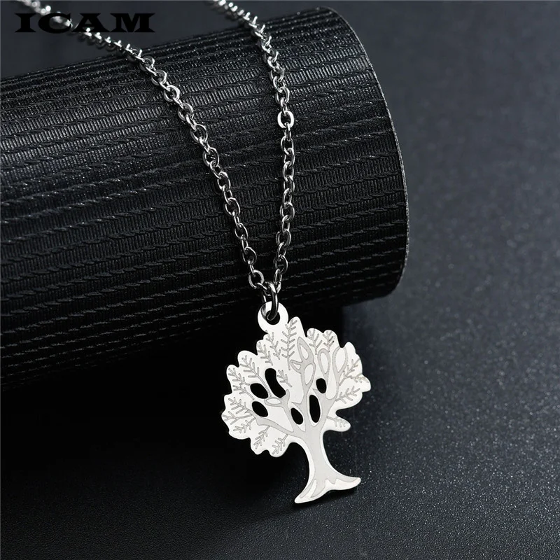 ICAM2019 модное ожерелье из нержавеющей стали Дерево жизни серебряное Золотое