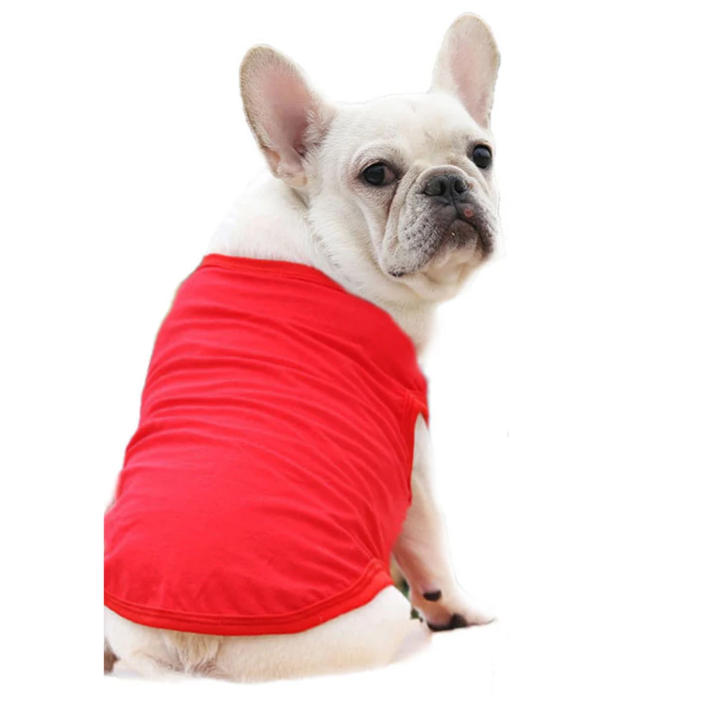 

Large Dog New Autumn Clothes Pet Dogs Cotton Plain Puppy Supplies Chihuahua T-Shirt Clothing French Bulldog Costumes Vest Coat