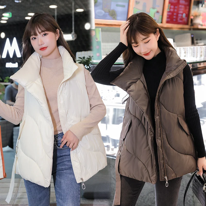 

NEEW 2021 Fashion Autumn Winter Women waistcost Vest Fashion sleeveless styled zipper Casual Winter Thick Warm padded Vest Coat