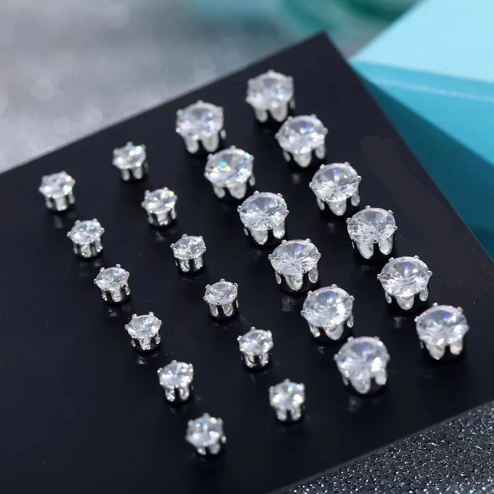 6/12 пар Кристальные серьги-гвоздики модные готические высокие вязаные Пирсинг