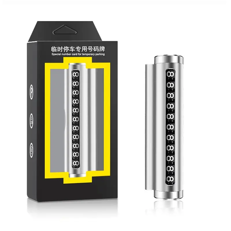 

Car Hidden Temporary Parking Card Sticker Universal Aluminum Rotate Phone Number Plate Park Stop in Car-styling Auto Accessories