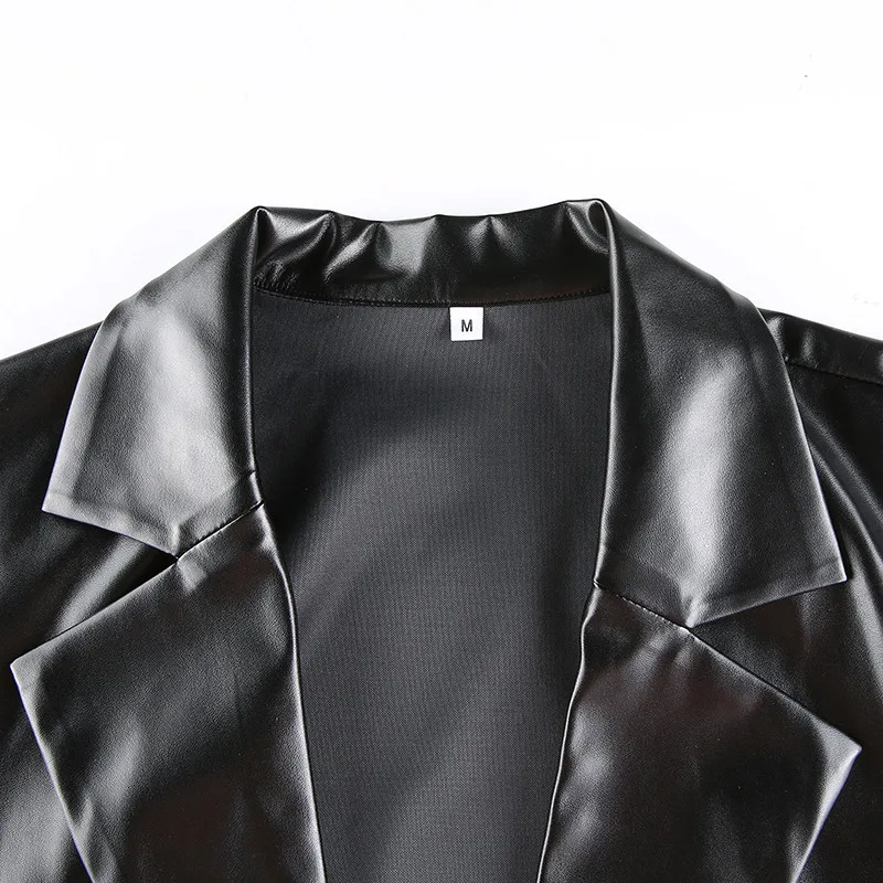 

hirigin Spring Autumn Women Turn-down PU Leather Jackets Fashion Ladies Streetwear Outfits Preppy Style Casual Coats S-L