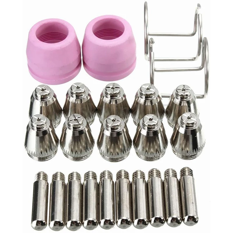 

24 шт. SG-55 AG-60 WSD-60 плазменный резак для резки фонарь наконечник насадки комплект расходных материалов для плазменной резки токоподводящий мундштук