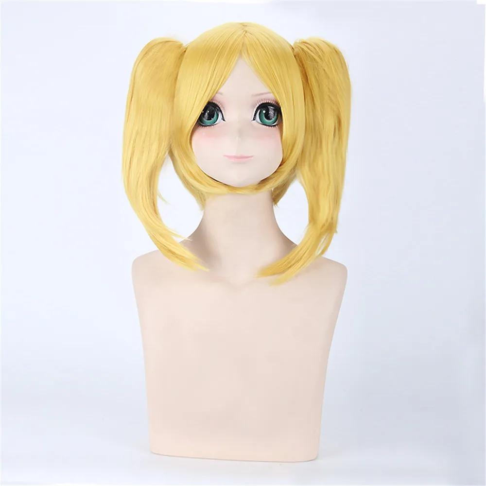 Vocaloid Kagamine Rin Project DIVA 2nd Two Ponytails Wig Cosplay Costume Women Short Heat Resistent Synthetic Hair Party Wigs |