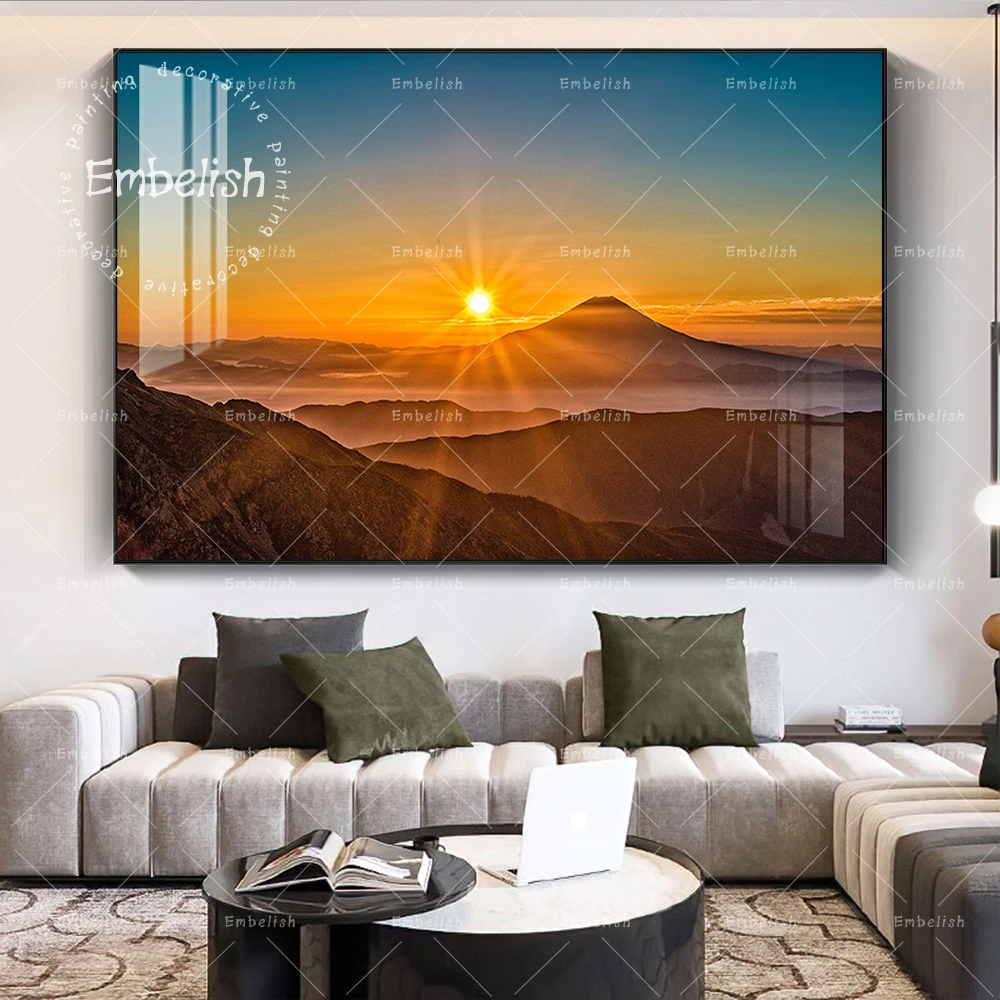 

1 Pieces Sunrise Mountains Landscape HD Print On Canvas Oil Paintings For Living Room Modern Home Decor Pictures Wall Art Poster