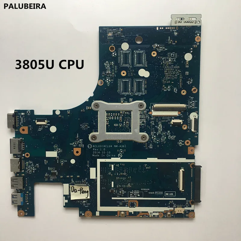 PALUBEIRA материнская плата для lenovo G50-80 ACLU3/ACLU4 NM-A361 Тетрадь материнская плата ПК с 3805U процессор R5 M230 2 Гб