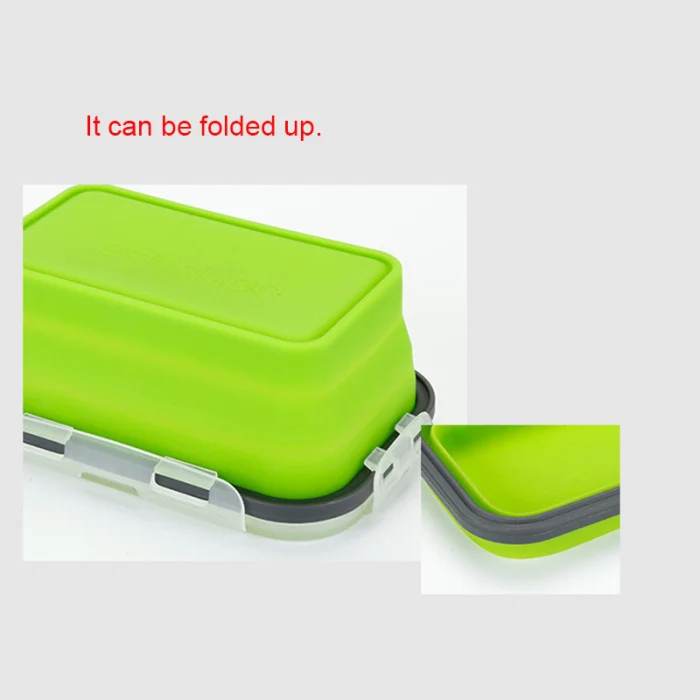 Lunch Box Silicone Bowl Folding Foldable Portable Food Storage Container Eco-Friendly VJ-Drop