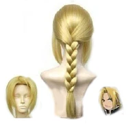 hairjoy fullmetal alchemist edward elric blonde cosplay wig curly braided synthetic hair high temperature fiber free shipping