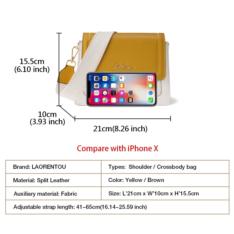 LAORENTOU мини сумка через плечо с клапаном для девочек из спилковой кожи простая