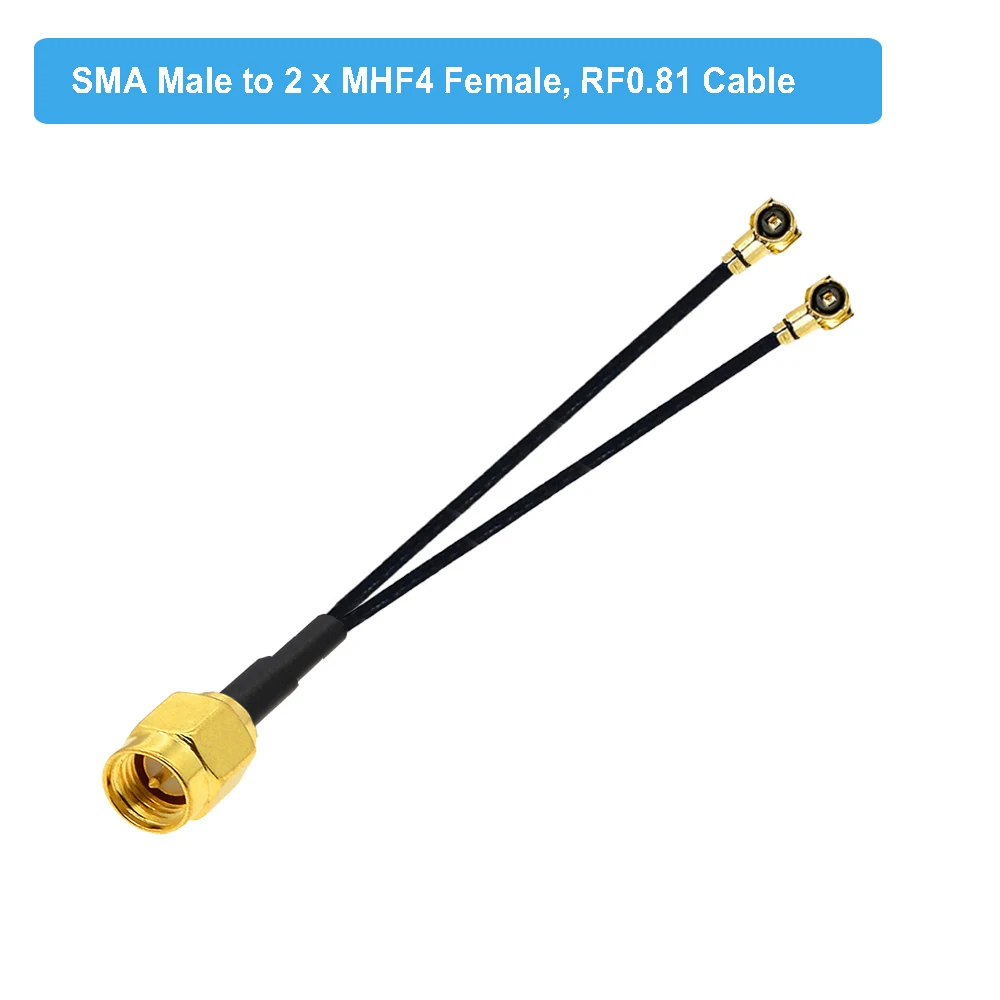1 шт. SMA мама к Dual MHF4 IPEX4 IPX U.fl Y-образный сплиттер-Сумматор RF0.81 Pigtail RF коаксиальный