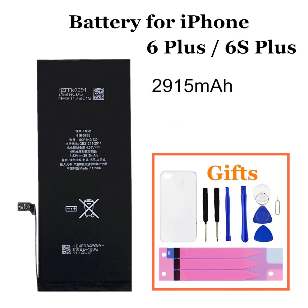 Сменная батарея для iphone 6, 6G, 6S Plus, замена батареи, реальная емкость, чехол для мобильного телефона, инструменты для iphone, батарея - Цвет: for 6Plus 6SPlus
