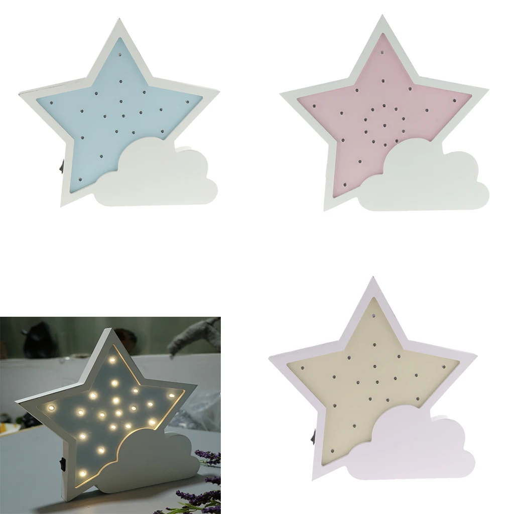 Милый ночник в виде облака звезды светодиодный 3D светильник подарок для детей