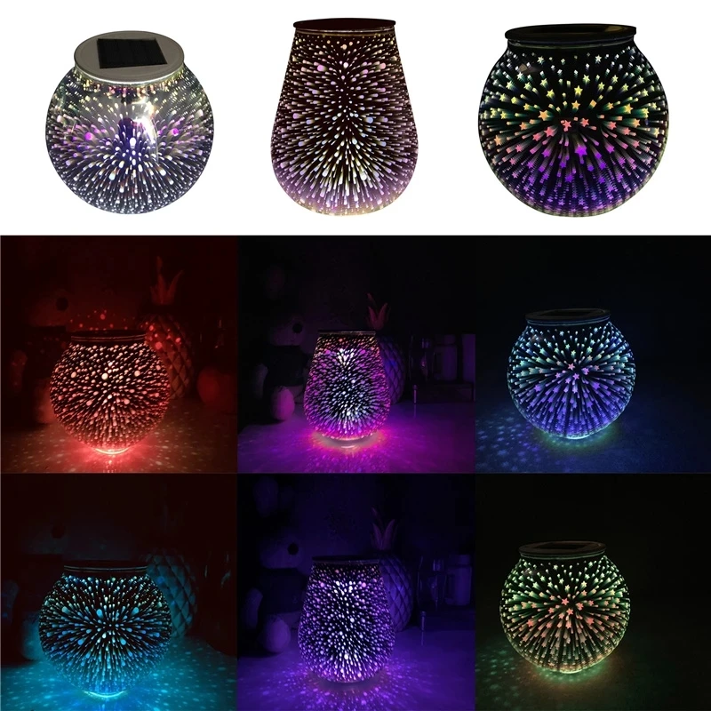 

Светодиодный светильник на солнечной батарее C1, меняющая цвет стеклянная банка, лампа для газона, внутреннего дворика, улицы, украшение для ...