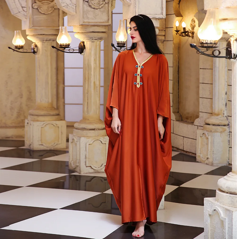 

Muslim Satin Dress Abaya Dubai Turkey Hijab Islam Clothing Maxi Dresses Abayas For Women Robe Femme Musulman De Mode Vestidos