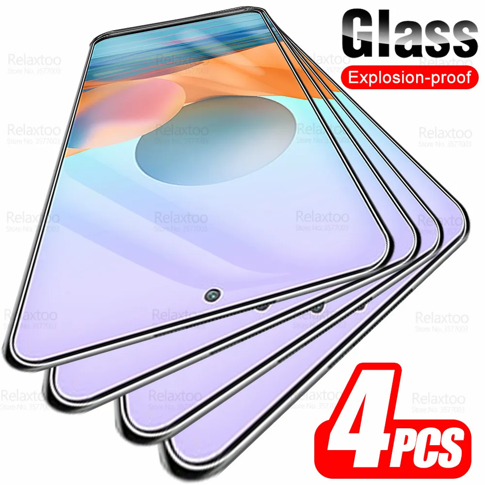 

4pcs Tempered Glass For Xiaomi Redmi Note 10 Pro Xiomi Redme Note10 S T 10T 10s Not 10Pro Screen Protector Cover Protective Film