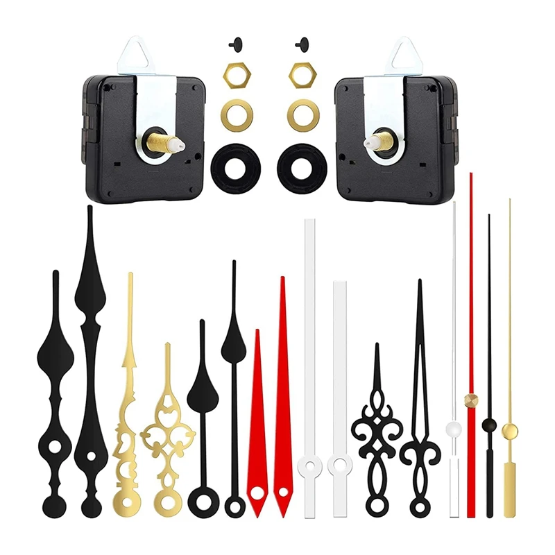 

2 упаковки, бесшумный кварцевый часовой механизм, длинный и короткий механизм часов, двигатель настенных часов, запчасти для ремонта DIY