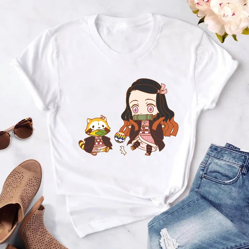 

Women Clothing Cartoon Anime 90s Girl Short Sleeve Tee Shirt Summer Clothes Print Tshirt Female O-neck Top Graphic White T-shirt
