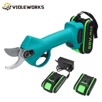 88v cordless electric pruning scissors pruning shears rechargeable garden pruner secateur branch cutter tool with 2 battery