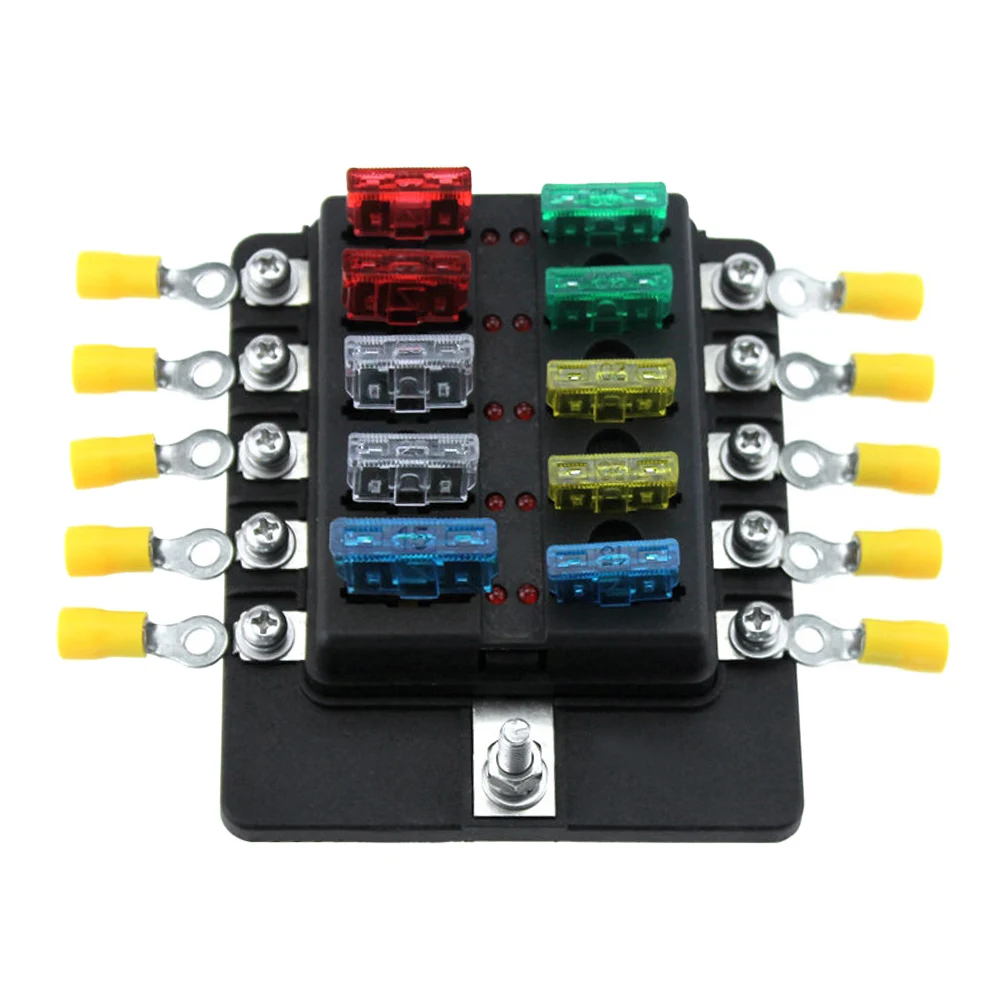 10 способ лезвия предохранителей держатель красный светодиодный индикатор шт.