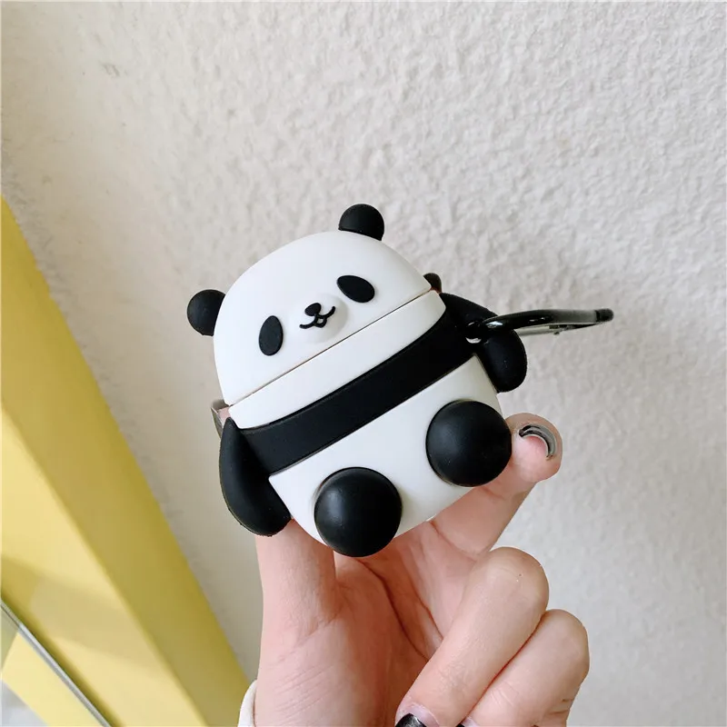 panda-sit 3D чехол с милой пандой для Apple AirPods 2 Силиконовый чехол для наушников для Apple Air Pods с крючками мультяшный чехол с пандой s Hoesje - Цвет: panda-sit
