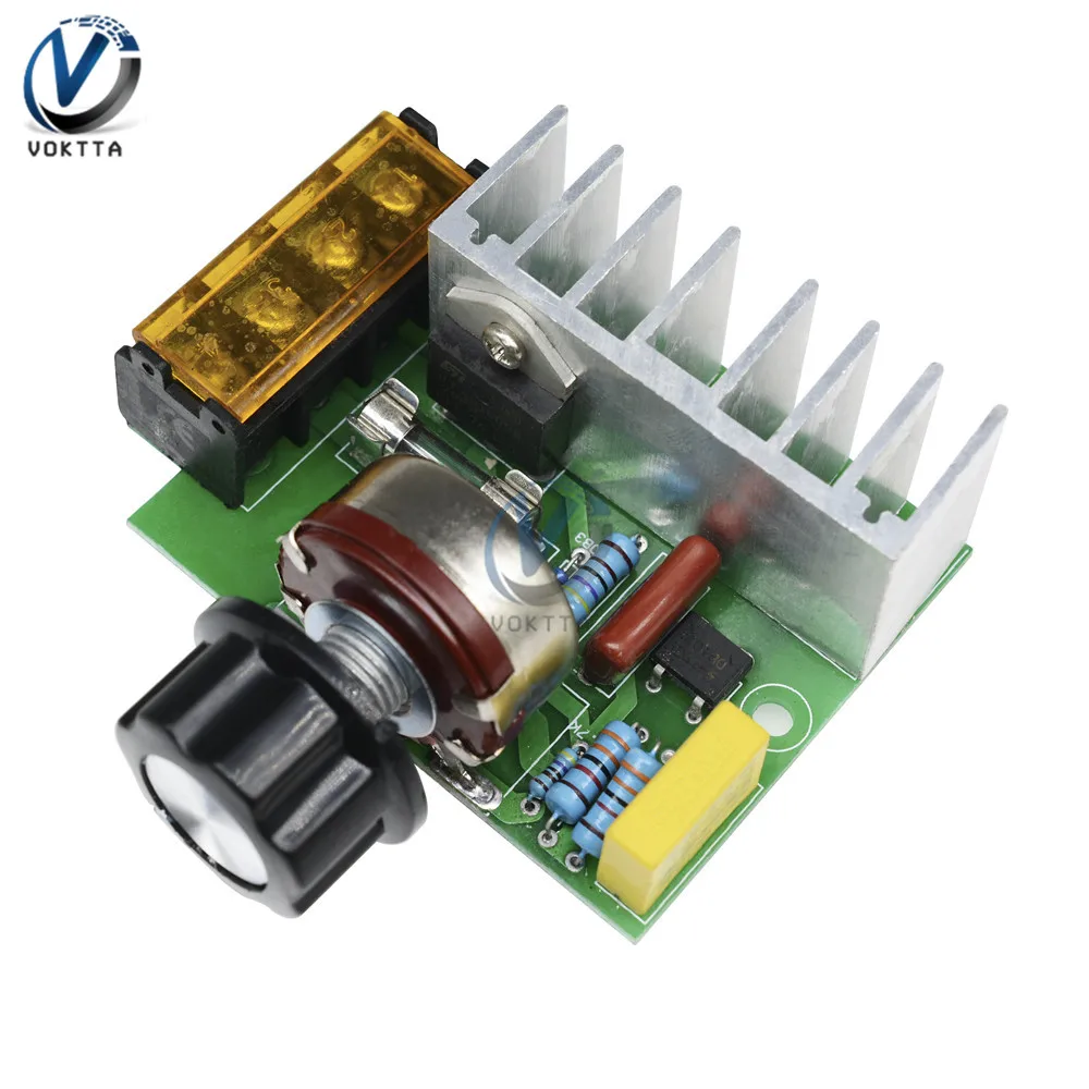

4000W 0-220V AC SCR Electric Voltage Regulator Motor Speed Controller Dimmers Dimming Speed With Temperature Insurance