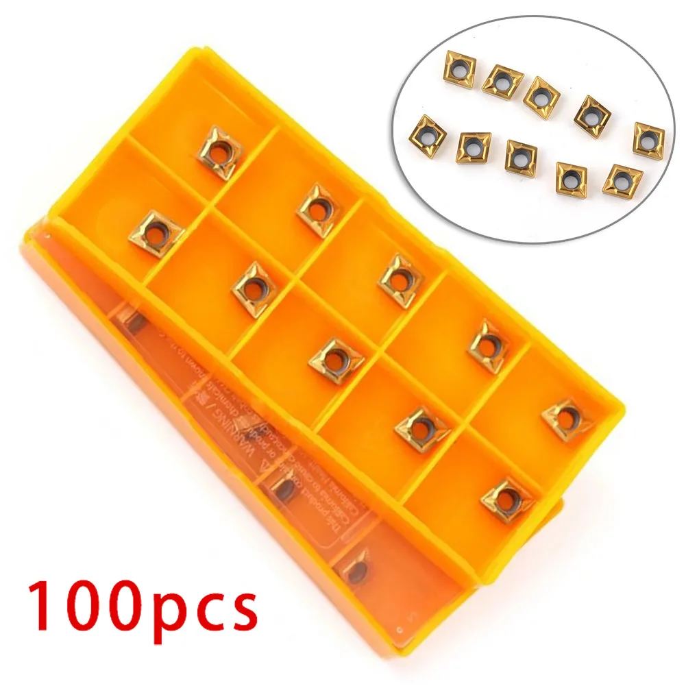 

100PC CCMT21.51 CCMT060204 Carbide Insert Turning Inserts CNC TOOL FOR Steel Workshop Tools Accessories