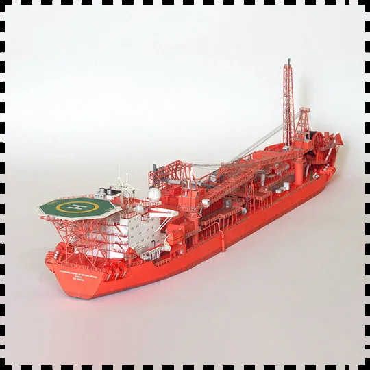 1:400 норвежская плавающая продукция, хранилище и загрузка FPSO, набор бумажных моделей ручной работы, игрушечные головоломки