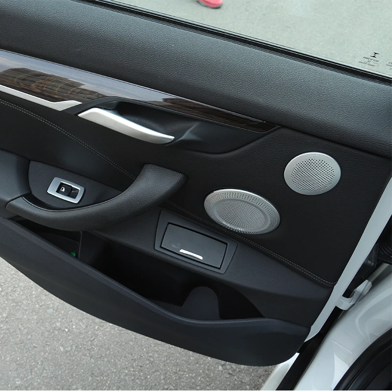 

Car Accessories 6 Pcs Silver Aluminum Alloy Car Interior Door Speaker Cover Trim For BMW X1 F48 2016-2019