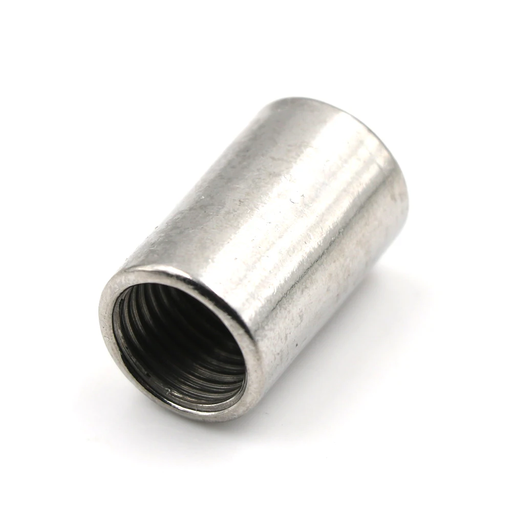 

One Piece 304 Stainless Steel Round Nut Rod Pipe Fitting Connector 1/4'Adapter BSP Female Threaded Max Pressure