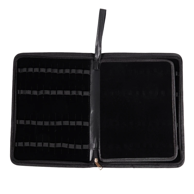 Черная перьевая ручка чехол из искусственной кожи держатель для 48 ручек 1 шт.| |