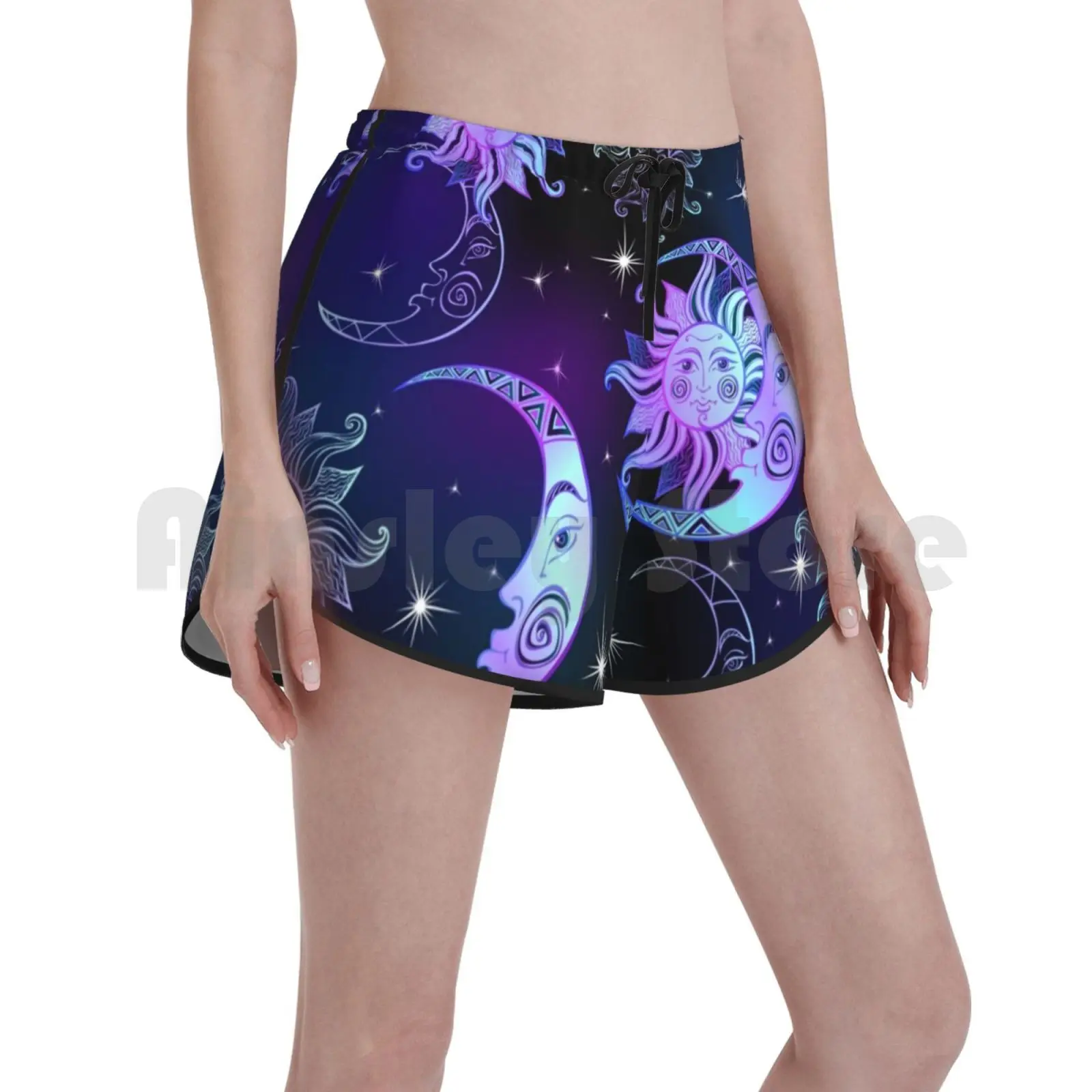 

Sun , Moon And Stars Swim Shorts Women Beach Shorts Sun Moon Stars Astrology Horoscope Mystical Sky Vintage Sky Beautiful