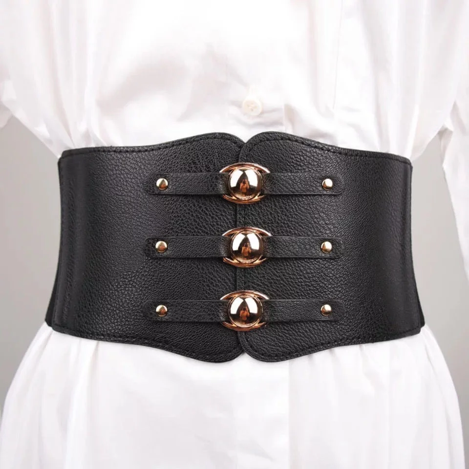 

Women's waistband fashionable wide Korean simple decoration belt wide with coat dress elastic slim elastic belt