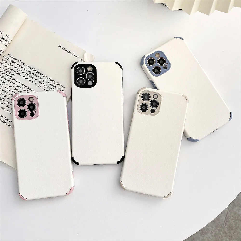 

INS Solid color Fall-anti Soft Frame Phone Case For iPhone 13 12 11 PRO MAX XS X XR 7 8 PLUS Shockproof Camera Protective Cover