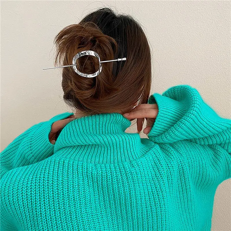 

Hair Stick Original 2021 Boho Hair Accessories Collection Metal Gold Filled Round Shaped Holder Charming Vintage Hairpin New