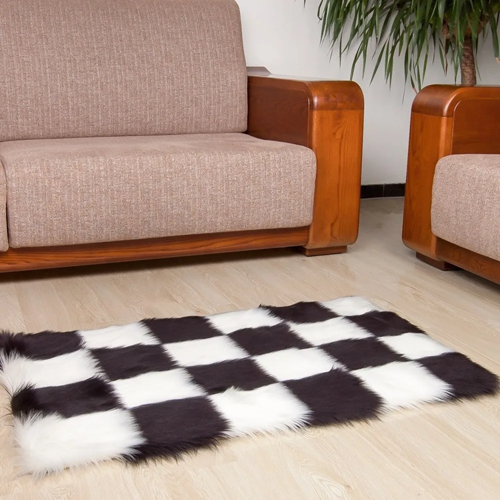 Коврик из искусственной шерсти для гостиной спальни нескользящий коврик