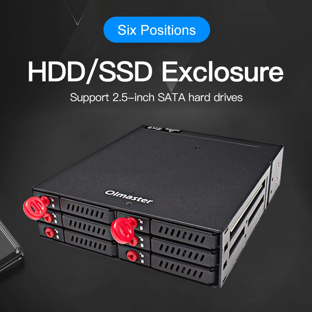 

New Multi 6 Bay External Hard Drive Docking Station for 2.5-inch SATA HDD SSD Enclosure with Cooling Fan