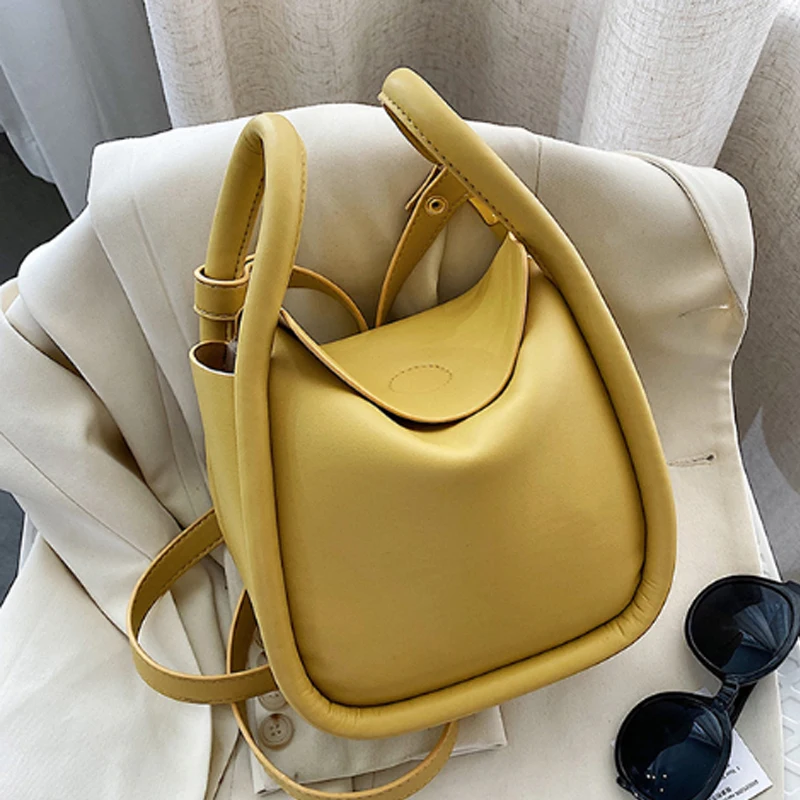 

Soft Leather High Quality Bucket PU Leather Bag Single Shoulder Messenger Women Handbag