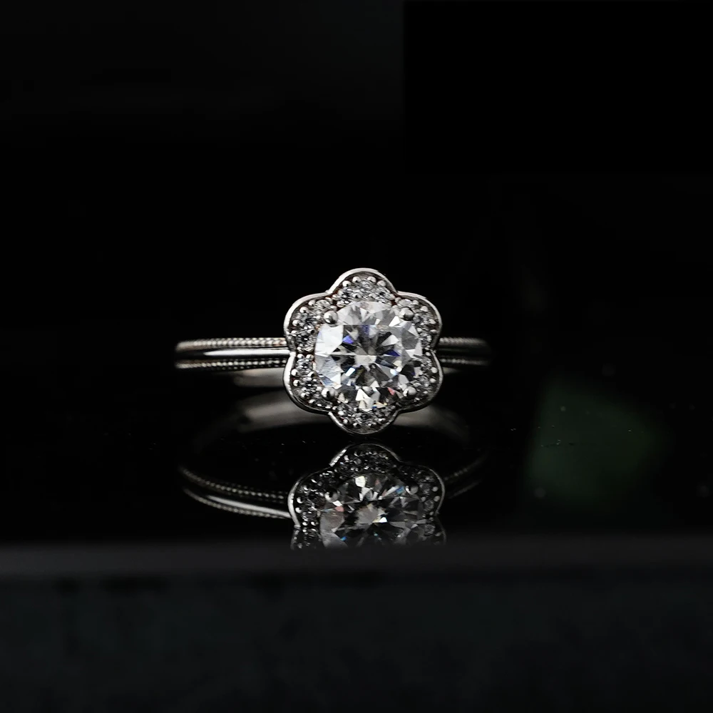 

JOVOVASMILE 1ct 925 Silver Moissanite Ring Rings Claw Setting Jewelry For Women Girlfriend Gift engagement Rings fine Jewelry