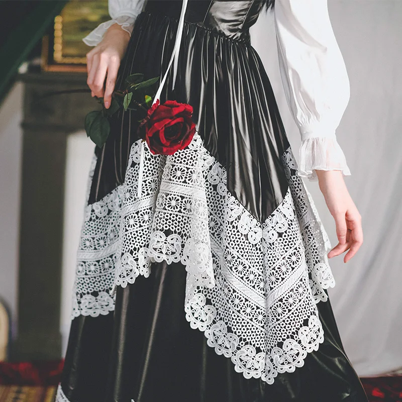 

2020 New Arrival Vintage A-line Hollow Out Empire Skirts