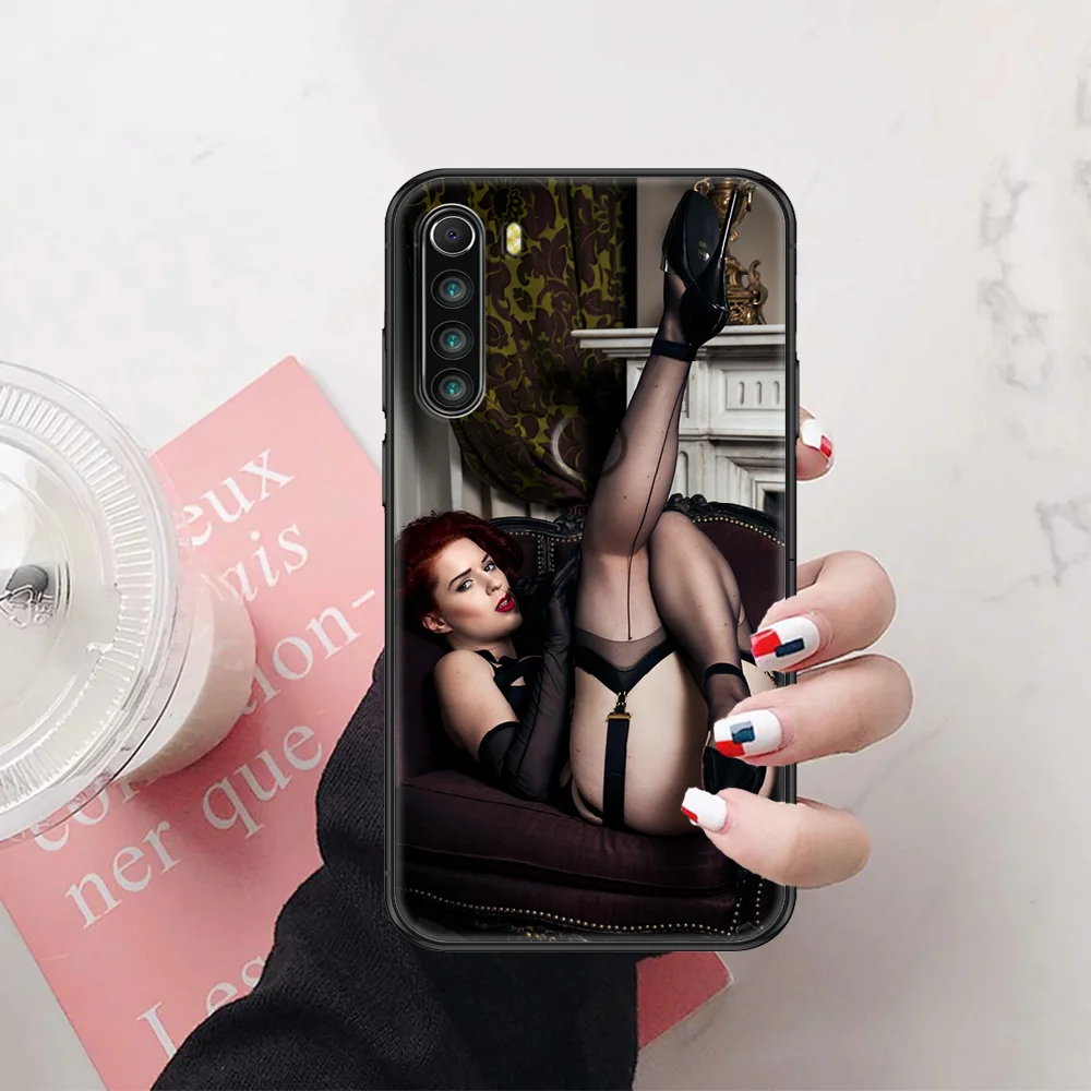 Телефонный чехол Silk Stockings Sexy Girl High-Heeled Shoes для Xiaomi Redmi Note 7 8 9 10 7A 8T 9A 9T 9S 10S Pro, черный тренд, Etui TPU on.