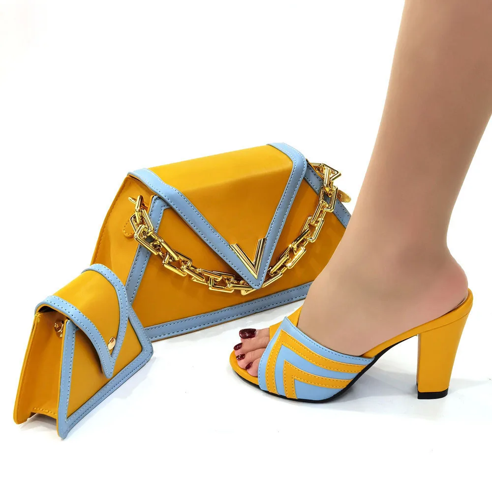 Doershow хорошая цена африканская Свадебная обувь Итальянская с подходящими сумками