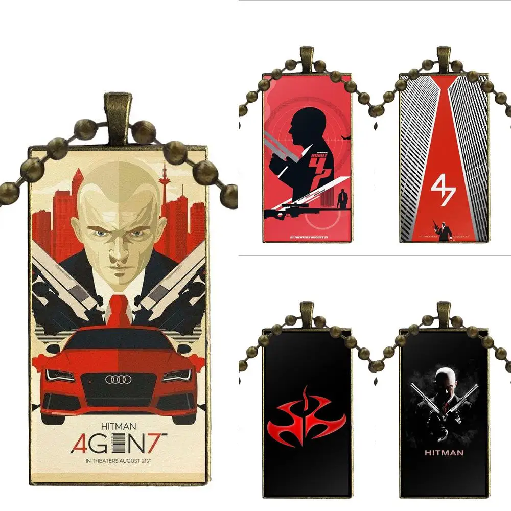 Фильм агент 47 Hitman логотип плакат для женщин Девушка подарок стеклянный кулон